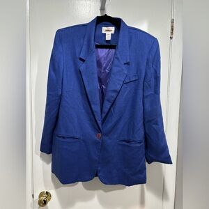 Worthington Blue Blazer with Purple Lining Size 10